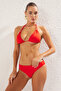 Kırmızı Tünelli Üçgen Kaplı Regular Normal Bel Bikini Takımı TBESS25BT00072 - 2