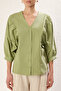 Khaki Bat Sleeve Regular Regular Fit Woven Shirt Twoss20Go0076 - 3
