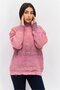 Women High Neck Textured Sweater, Pink Mist