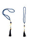 Taffeta Prayer Rug with Slub Pouch and Pearl Vav Prayer Beads Set, Portable Prayer Set - 4