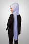 Women's Hijab Practical Combed Cotton Shawl with Sponge Front Ready Snap Baby Blue Color Scarf - 4