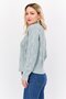 Women Crew Neck Knitted Sweater, Sage Green - 2