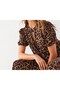 Women's Tie-Detail Short Sleeve Leopard Print Blouse - 5