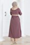 Hooded Buttoned Suit Dusty Rose 19238 - 4