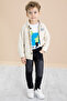 Cream Crested Jean Shirt and Trousers Boy's 3-Piece Suit 20028