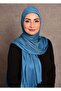 Women's Hijab Combed Cotton Shawl Special Stitched Long Seasonal Plain Baby Blue Color - 3