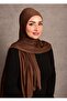 Women's Hijab Combed Cotton Shawl Special Stitched Long Seasonal Plain Light Brown Color - 2
