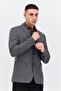 بليزر رجالي رسمي سادة بقصّة Slim Fit، رمادي غامق