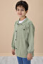 Green Shirt and Printed T-Shirt for Boys 2Pcs Set 19989 - 4
