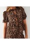 Women's Tie-Detail Short Sleeve Leopard Print Blouse - 3