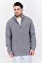 Men Turtle Neck Knitted Long Sleeves Sweater, Grey