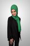 Women's Hijab Practical Combed Cotton Shawl with Sponge Front Ready-Made Snap-On Benetto Green Color Scarf - 6
