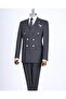 Italian Style Double-Breasted Jacket Pants Suit Black T13342
