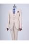 Italian Style Slim Fit 8 Drop Jacket Vest Pants Suit Beige T12633