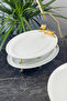 Set of 2 Porcelain Oval Appetizer Salad Plates with Turquoise Metal Legs - 2