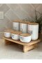3-Piece Bamboo Lid Wooden Stand Tea/Coffee/Sugar and 3-Piece Bamboo Lid Salt/Pepper/Spice Set - 5