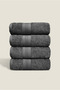 4-Piece Towel Set 100% Cotton Certified, Hand / Face / Kitchen Towel Set Anthracite 50X80Cm - 5