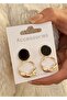Women's Black Gold Enamel Earrings
