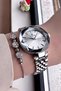Waterproof Silver Color Women's Wristwatch - Cutout Glass, Steel Band and Bracelet Hmb3013C4 - 5