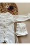 Eyelet Embroidery Collared Jumpsuit and Hat / Hand-Embroidered Carrot Rabbit Series 2 - 4