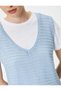 Knitted Sweater V Neck Openwork Cotton Standard Cut - 5