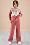 Tile Lace Embroidered Wide Leg Girls Tracksuit Set 20239 - 3