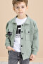 Green Pocket Flap Shirt Jean Pants Boy 3 Piece Suit 20023 - 4