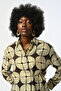 Women's Patterned Shirt with Front Tie Detail - 2