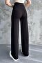 Women's New Season Wide-Leg Corded Fabric Transitional Trousers with Elastic Waist - 6