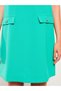 Crew Neck Straight Short Sleeve Crepe Women's Dress - 4