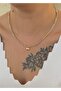 Silver Gold Auger Necklace with Golden Heart Figure - 2