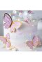 Pink Gold Foil Butterfly Cake Decoration Ornament 42 Pieces