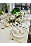 Pearl Velvet Textured White Tablecloth White - 4