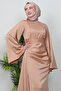 Jasmine Satin Evening Dress Sütlükkahve - 5