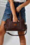 Big Size Soft Leather and Linen Bag Model - 2