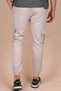 Cream Colored Loose Fit Pants with Cargo Pockets - 4