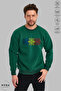 Unisex Long Sleeve Romania Cusatura Printed Crew Neck Hoodless Raster Oversize Sweatshirt - 4