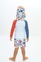 Boys' Sun Protection Brim Hat Dinosaur Character Print Swimsuit Suit with Sea Shorts - 3