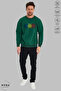 Unisex Long Sleeve Romania Cusatura Printed Crew Neck Hoodless Raster Oversize Sweatshirt - 5