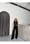 Scuba Fabric Side Zip Wide Leg Palazzo Fabric Trousers