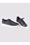 Genuine Leather White Sole Lace-up Men's Navy Blue Athletic Shoes - 4