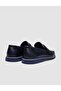 Genuine Leather Navy Blue Belt Detailed Men's Casual Shoes - 3