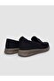 100% Genuine Leather Navy Blue Nubuck Men's Casual Shoes - 3