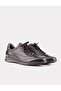 Men's Genuine Leather Rubber Sole Black Lace-Up Casual Shoes - 2