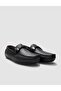 Rubber Sole Genuine Leather Black Men's Loafer Shoes - 2