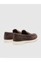 White Sole Genuine Leather Brown Suede Men's Casual Shoes - 3