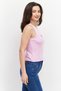 Women Round Neck Sleeveless Brand Logo Tank Top, Pink - 2