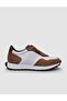 100% Genuine Leather White - Tan Suede Lace-Up Men's Sports Shoes