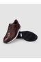 100% Genuine Leather Brown Lace-Up Men's Sports Shoes - 4