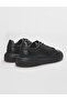 Genuine Leather Black Lace-Up Men's Sports Shoes - 3